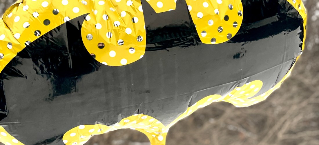 Black and Yellow Batman foil balloon